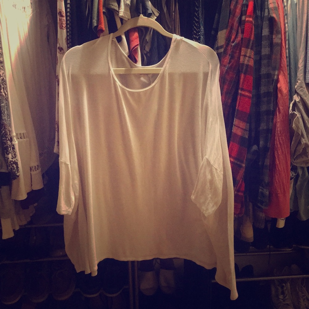 Abercrombie & Fitch white flowy tunic shirt